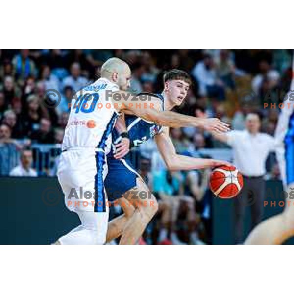 Stefan Joksimovic in action during FIBA Basketball World Cup 2027 European Qualifiers between Slovenia and Estonia in Bonifika Hall, Koper, Slovenia on November 28, 2025