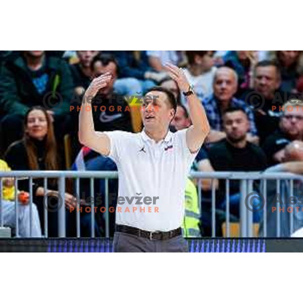 Aleksander Sekulic, head coach of Slovenia during FIBA Basketball World Cup 2027 European Qualifiers between Slovenia and Estonia in Bonifika Hall, Koper, Slovenia on November 28, 2025