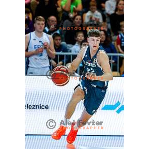 Stefan Joksimovic in action during FIBA Basketball World Cup 2027 European Qualifiers between Slovenia and Estonia in Bonifika Hall, Koper, Slovenia on November 28, 2025