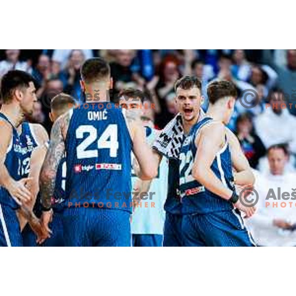 Aljaz Kunc in action during FIBA Basketball World Cup 2027 European Qualifiers between Slovenia and Estonia in Bonifika Hall, Koper, Slovenia on November 28, 2025