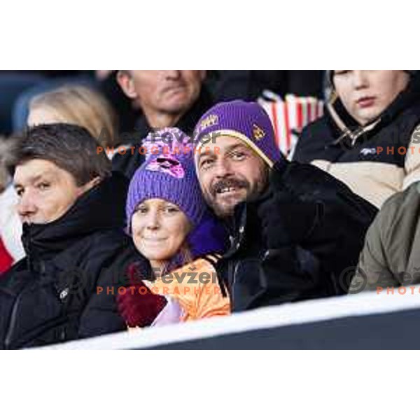 Fans of Maribor during Prva liga Telemach 2025/26 football match between NK Mura and NK Maribor in Fazanerija, Murska Sobota, Slovenia on November 29, 2025. Photo: Jure Banfi