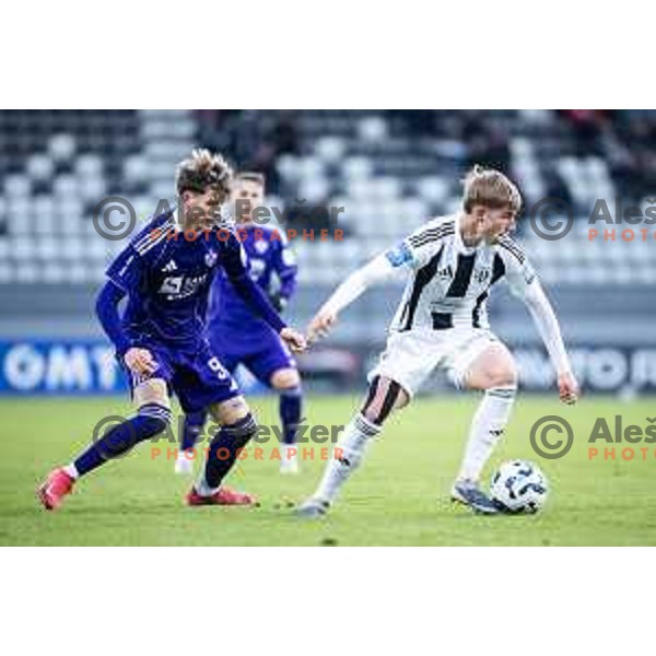 Tine Cuk in action during Prva liga Telemach 2025/26 football match between NK Mura and NK Maribor in Fazanerija, Murska Sobota, Slovenia on November 29, 2025. Photo: Jure Banfi