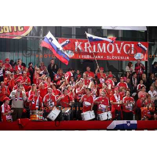 Krimovci at handball match Krim Mercator (SLO)- Metz Handball (FRA) in round2 of EHF Women\'s Championsleague, played in Ljubljana, Slovenia 9.11.2008. Metz Handball won 31:26 