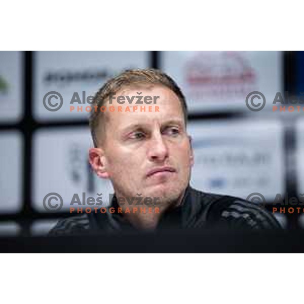 Darjan Slavic, head coach of NK Mura at the press conference after Prva liga Telemach 2025/26 football match between NK Mura and NK Maribor in Fazanerija, Murska Sobota, Slovenia on November 29, 2025. Photo: Jure Banfi