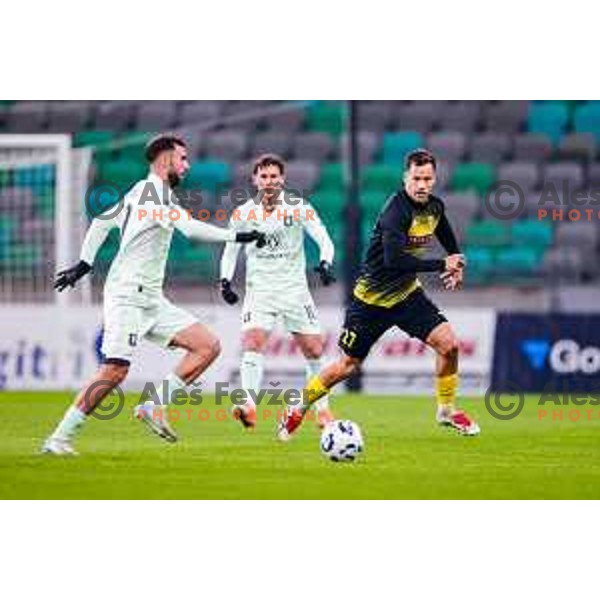 in action during Prva liga Telemach 2025/2026 football match between Olimpija and Kalcer Radomlje in SRC Stozice, Ljubljana, Slovenia on Novermber 29, 2025