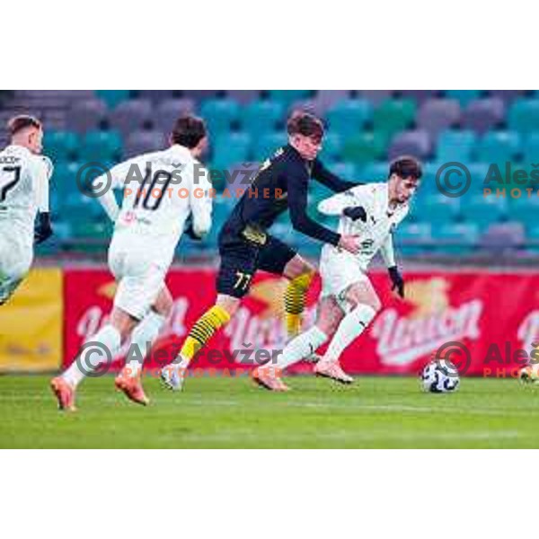 in action during Prva liga Telemach 2025/2026 football match between Olimpija and Kalcer Radomlje in SRC Stozice, Ljubljana, Slovenia on Novermber 29, 2025
