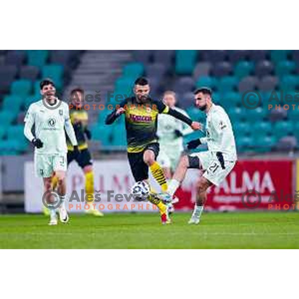 in action during Prva liga Telemach 2025/2026 football match between Olimpija and Kalcer Radomlje in SRC Stozice, Ljubljana, Slovenia on Novermber 29, 2025