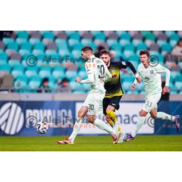 Jan Gorenc of Olimpija in action during Prva liga Telemach 2025/2026 football match between Olimpija and Kalcer Radomlje in SRC Stozice, Ljubljana, Slovenia on Novermber 29, 2025