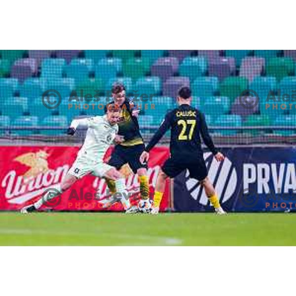 in action during Prva liga Telemach 2025/2026 football match between Olimpija and Kalcer Radomlje in SRC Stozice, Ljubljana, Slovenia on Novermber 29, 2025