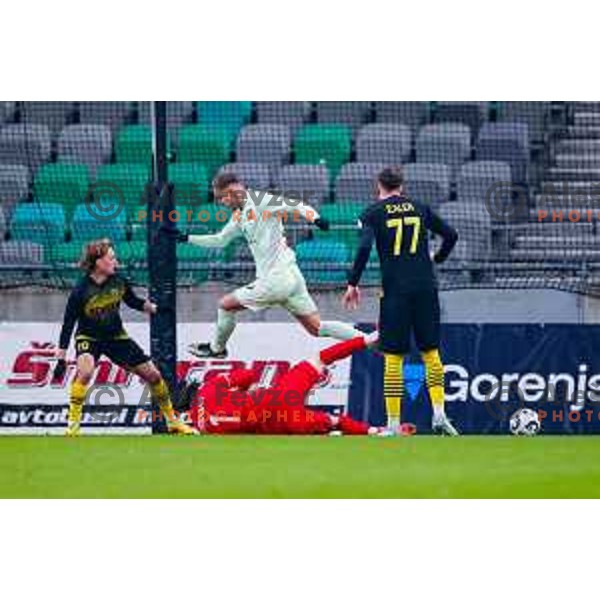 in action during Prva liga Telemach 2025/2026 football match between Olimpija and Kalcer Radomlje in SRC Stozice, Ljubljana, Slovenia on Novermber 29, 2025