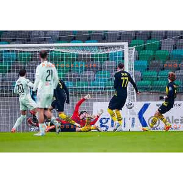 in action during Prva liga Telemach 2025/2026 football match between Olimpija and Kalcer Radomlje in SRC Stozice, Ljubljana, Slovenia on Novermber 29, 2025