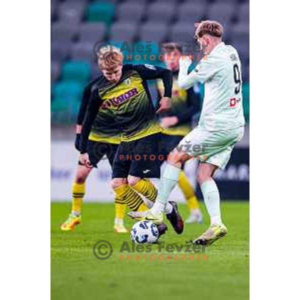in action during Prva liga Telemach 2025/2026 football match between Olimpija and Kalcer Radomlje in SRC Stozice, Ljubljana, Slovenia on Novermber 29, 2025