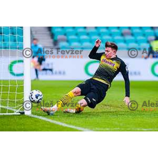 in action during Prva liga Telemach 2025/2026 football match between Olimpija and Kalcer Radomlje in SRC Stozice, Ljubljana, Slovenia on Novermber 29, 2025
