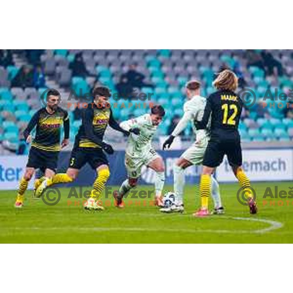 in action during Prva liga Telemach 2025/2026 football match between Olimpija and Kalcer Radomlje in SRC Stozice, Ljubljana, Slovenia on Novermber 29, 2025