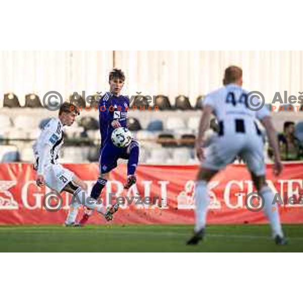 Tine Cuk in action during Prva liga Telemach 2025/26 football match between NK Mura and NK Maribor in Fazanerija, Murska Sobota, Slovenia on November 29, 2025. Photo: Jure Banfi