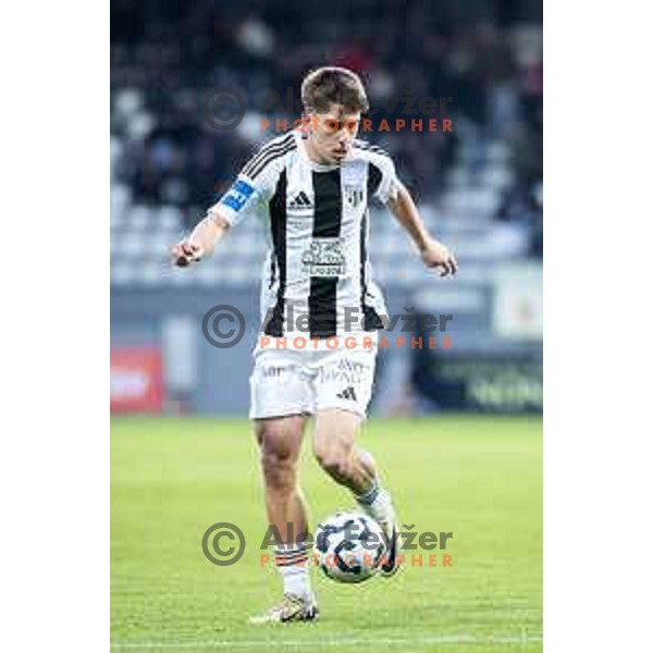 Jan Kovacic in action during Prva liga Telemach 2025/26 football match between NK Mura and NK Maribor in Fazanerija, Murska Sobota, Slovenia on November 29, 2025. Photo: Jure Banfi
