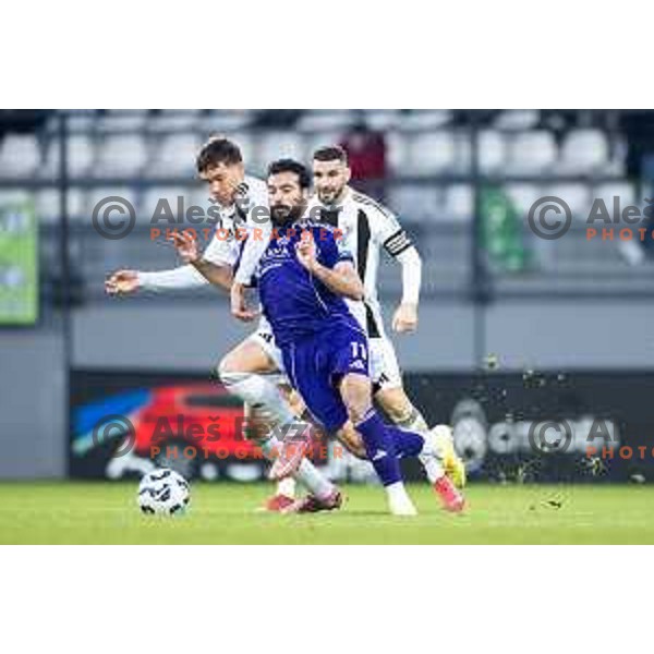 Blaz Kovac vs Ali Reghba in action during Prva liga Telemach 2025/26 football match between NK Mura and NK Maribor in Fazanerija, Murska Sobota, Slovenia on November 29, 2025. Photo: Jure Banfi