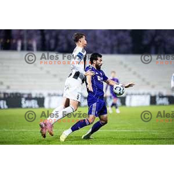 Blaz Kovac vs Ali Reghba in action during Prva liga Telemach 2025/26 football match between NK Mura and NK Maribor in Fazanerija, Murska Sobota, Slovenia on November 29, 2025. Photo: Jure Banfi