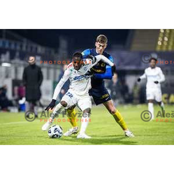 Check Oumar Diakite vs Ivica Vidovic in action during Prva liga Telemach 2025/26 football match between NK Celje and NK Koper in Stadion z’dezele, Celje, Slovenia on November 30, 2025. Photo: Jure Banfi
