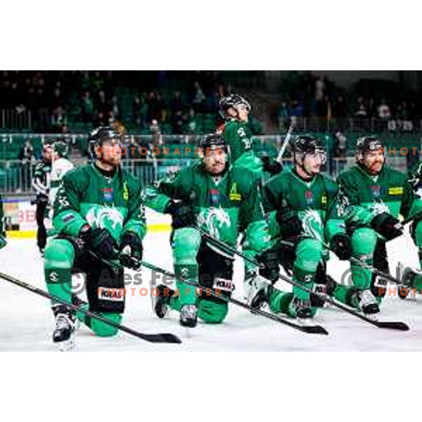 of SZ Olimpija in action during IceHL 2025/2026 ice-hockey match between SZ Olimpija and FTC Ferencvaros in Tivoli Hall, Ljubljana, Slovenia on November 30, 2025