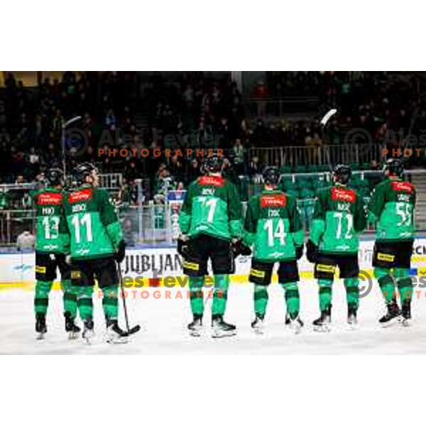 of SZ Olimpija in action during IceHL 2025/2026 ice-hockey match between SZ Olimpija and FTC Ferencvaros in Tivoli Hall, Ljubljana, Slovenia on November 30, 2025