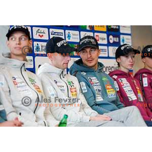 Lovro Kos of Slovenia Men’s Ski jumping team during Slovenia Ski-jumping team press conference in Ljubljana, Slovenia on December 2, 2024