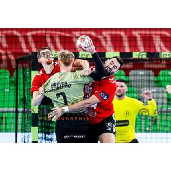 Ilija Brozovic of RD LL Grosist Slovan in actioin during EHF European League Men 2025/26 group match between RK LL Grosist Slovan (SLO) and SAH Aarhus (DEN) in Arena Stozice, Ljubljana, Slovenia on December 2, 2025