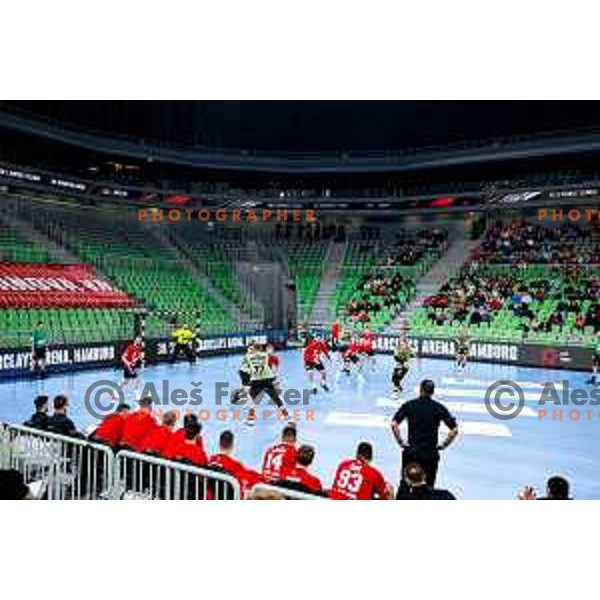 of RK LL Grosist Slovan in actioin during EHF European League Men 2025/26 group match between RK LL Grosist Slovan (SLO) and SAH Aarhus (DEN) in Arena Stozice, Ljubljana, Slovenia on December 2, 2025