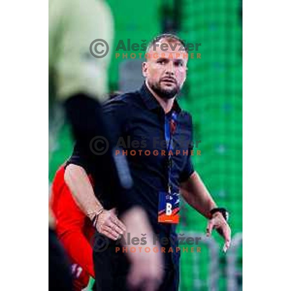 Uros Zorman, head coach of RD LL Grosist Slovan in during EHF European League Men 2025/26 group match between RK LL Grosist Slovan (SLO) and SAH Aarhus (DEN) in Arena Stozice, Ljubljana, Slovenia on December 2, 2025
