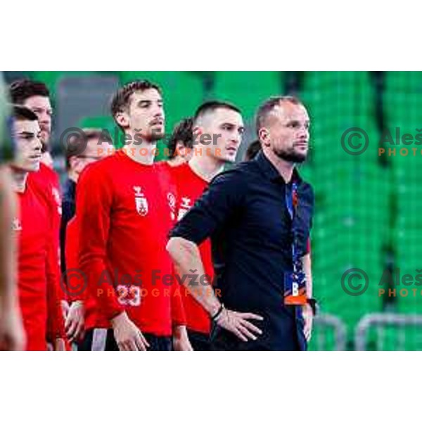 Uros Zorman, head coach of RD LL Grosist Slovan in during EHF European League Men 2025/26 group match between RK LL Grosist Slovan (SLO) and SAH Aarhus (DEN) in Arena Stozice, Ljubljana, Slovenia on December 2, 2025