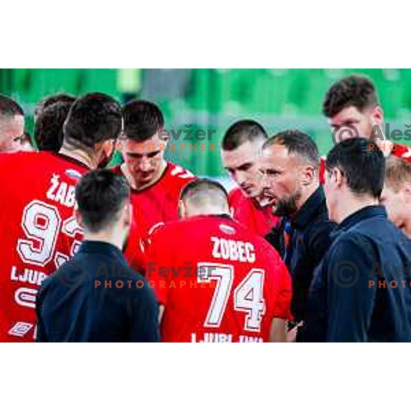 Uros Zorman, head coach of RD LL Grosist Slovan in during EHF European League Men 2025/26 group match between RK LL Grosist Slovan (SLO) and SAH Aarhus (DEN) in Arena Stozice, Ljubljana, Slovenia on December 2, 2025