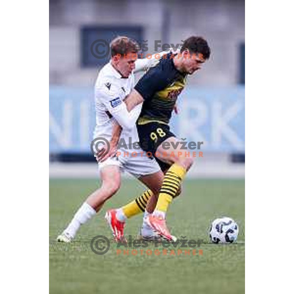Mark Strajnar in action during Pivovarna Union Slovenian Cup quarter-final football match between Kalcer Radomlje and Primorje in Radomlje Sports Park, Slovenia on December 3, 2025