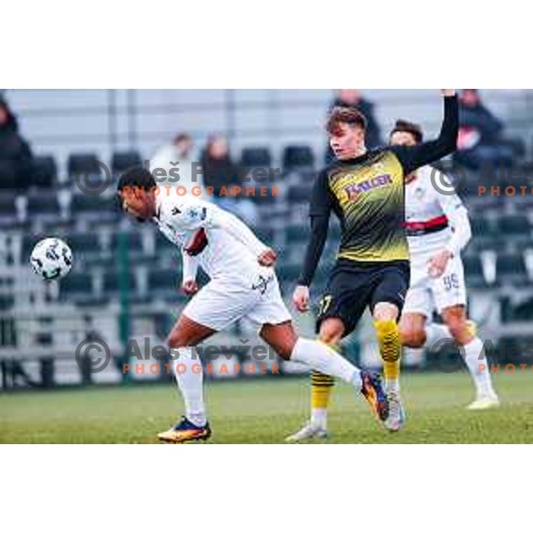 Roger Murillo Soto Andretty in action during Pivovarna Union Slovenian Cup quarter-final football match between Kalcer Radomlje and Primorje in Radomlje Sports Park, Slovenia on December 3, 2025
