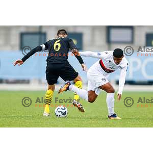 Roger Murillo Soto Andretty in action during Pivovarna Union Slovenian Cup quarter-final football match between Kalcer Radomlje and Primorje in Radomlje Sports Park, Slovenia on December 3, 2025