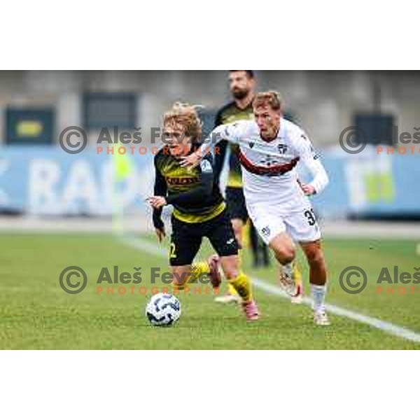 Mark Strajnar in action during Pivovarna Union Slovenian Cup quarter-final football match between Kalcer Radomlje and Primorje in Radomlje Sports Park, Slovenia on December 3, 2025