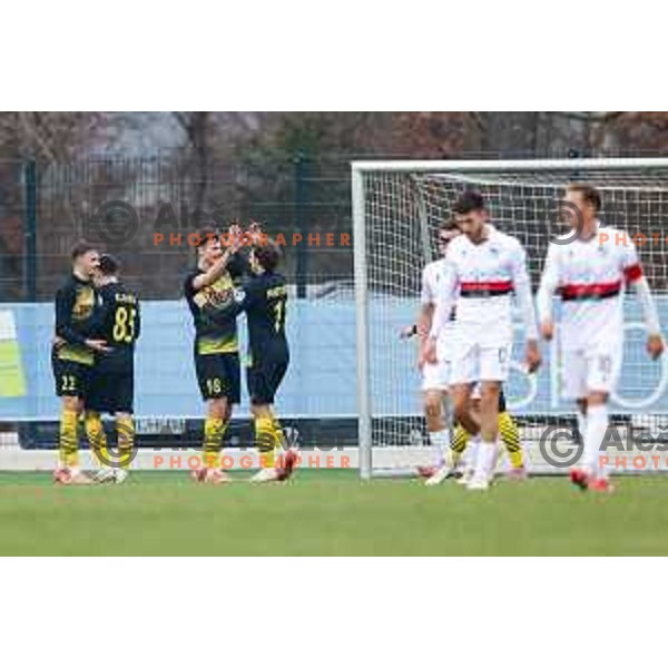 in action during Pivovarna Union Slovenian Cup quarter-final football match between Kalcer Radomlje and Primorje in Radomlje Sports Park, Slovenia on December 3, 2025