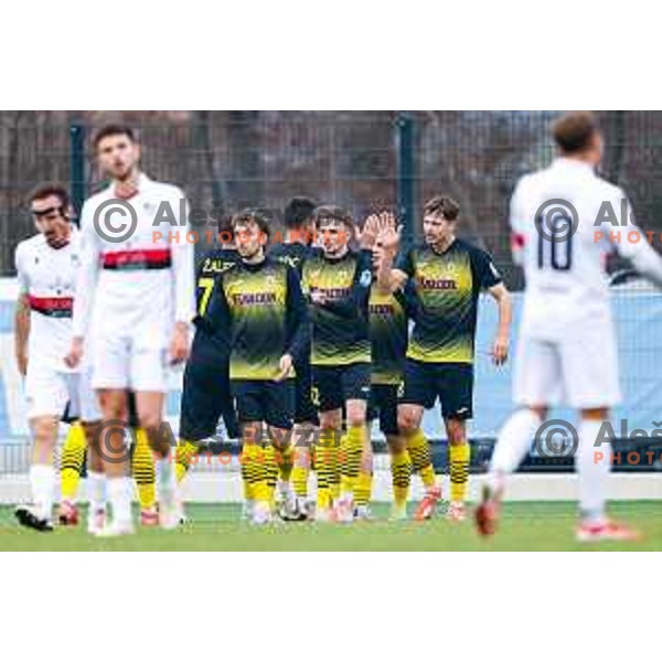 in action during Pivovarna Union Slovenian Cup quarter-final football match between Kalcer Radomlje and Primorje in Radomlje Sports Park, Slovenia on December 3, 2025