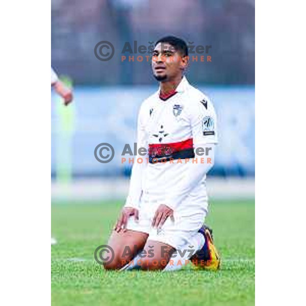 Roger Murillo Soto Andretty in action during Pivovarna Union Slovenian Cup quarter-final football match between Kalcer Radomlje and Primorje in Radomlje Sports Park, Slovenia on December 3, 2025