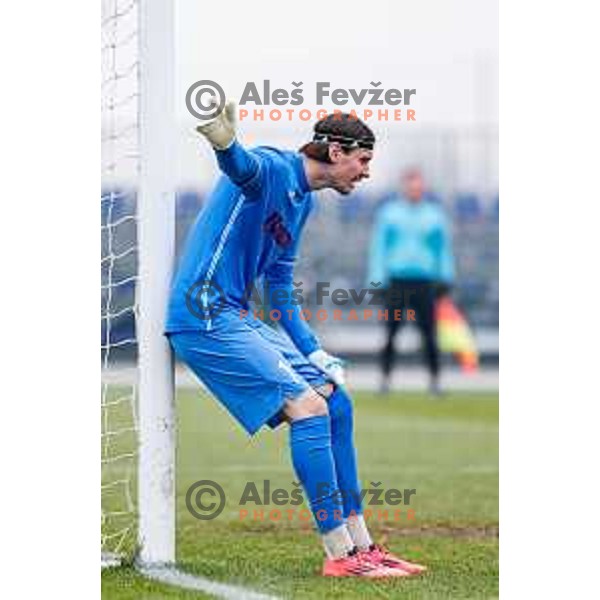 Samo Pridgar in action during Pivovarna Union Slovenian Cup quarter-final football match between Kalcer Radomlje and Primorje in Radomlje Sports Park, Slovenia on December 3, 2025