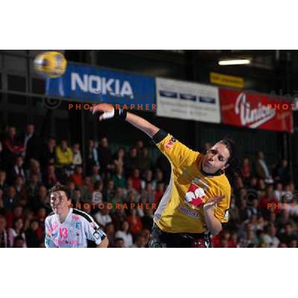 Mortel at handball match Krim Mercator (SLO)- Metz Handball (FRA) in round2 of EHF Women\'s Championsleague, played in Ljubljana, Slovenia 9.11.2008. Metz Handball won 31:26 