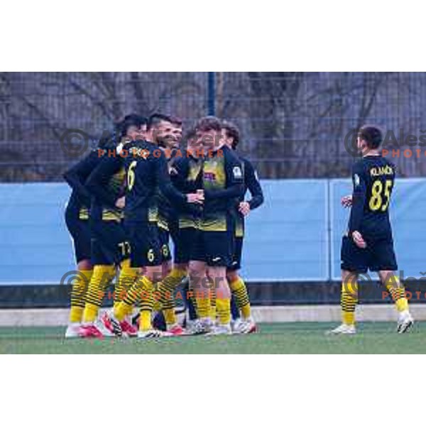 in action during Pivovarna Union Slovenian Cup quarter-final football match between Kalcer Radomlje and Primorje in Radomlje Sports Park, Slovenia on December 3, 2025
