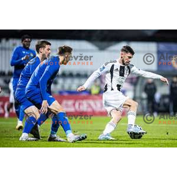 Alen Korosec in action during Pivovarna Union Slovenian Cup 2025/26 football match between NK Mura and NK Nafta 1903 in Fazanerija, Murska Sobota, Slovenia on December 3, 2025. Photo: Jure Banfi