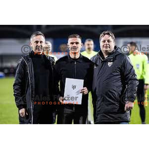 Luka Bobicanec and Robert Kuzmic during Pivovarna Union Slovenian Cup 2025/26 football match between NK Mura and NK Nafta 1903 in Fazanerija, Murska Sobota, Slovenia on December 3, 2025. Photo: Jure Banfi