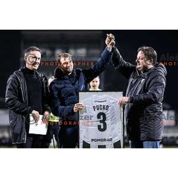 Kleme Pucko and Robert Kuzmic during Pivovarna Union Slovenian Cup 2025/26 football match between NK Mura and NK Nafta 1903 in Fazanerija, Murska Sobota, Slovenia on December 3, 2025. Photo: Jure Banfi