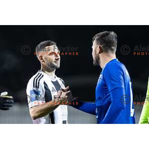 Nino Kouter vs Amadej Marosa during Pivovarna Union Slovenian Cup 2025/26 football match between NK Mura and NK Nafta 1903 in Fazanerija, Murska Sobota, Slovenia on December 3, 2025. Photo: Jure Banfi