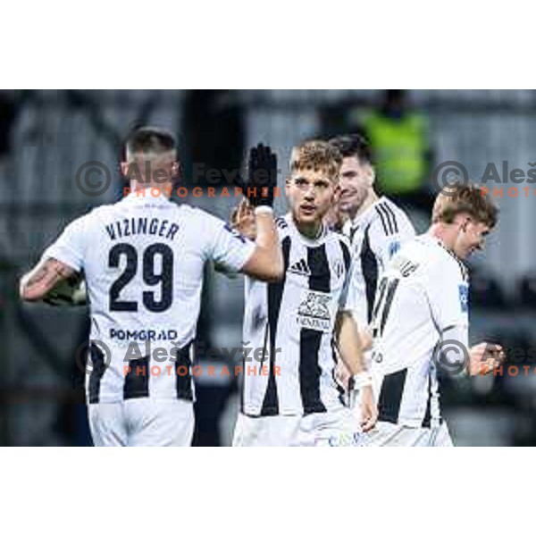 Nino Kasalo celebrates goal during Pivovarna Union Slovenian Cup 2025/26 football match between NK Mura and NK Nafta 1903 in Fazanerija, Murska Sobota, Slovenia on December 3, 2025. Photo: Jure Banfi