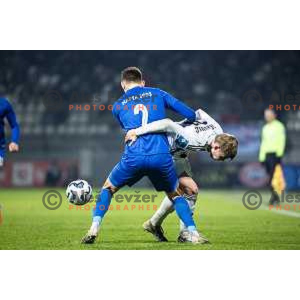Zan Petrovic in action during Pivovarna Union Slovenian Cup 2025/26 football match between NK Mura and NK Nafta 1903 in Fazanerija, Murska Sobota, Slovenia on December 3, 2025. Photo: Jure Banfi