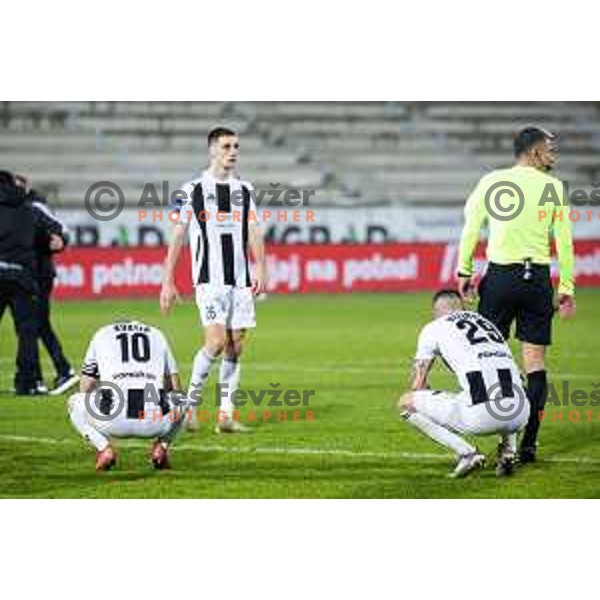 Disappointed Nino Kouter and Dario Vizinger during Pivovarna Union Slovenian Cup 2025/26 football match between NK Mura and NK Nafta 1903 in Fazanerija, Murska Sobota, Slovenia on December 3, 2025. Photo: Jure Banfi
