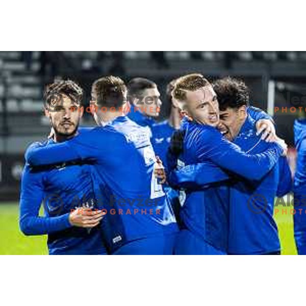 Marcos Tavares celebrates victory during Pivovarna Union Slovenian Cup 2025/26 football match between NK Mura and NK Nafta 1903 in Fazanerija, Murska Sobota, Slovenia on December 3, 2025. Photo: Jure Banfi
