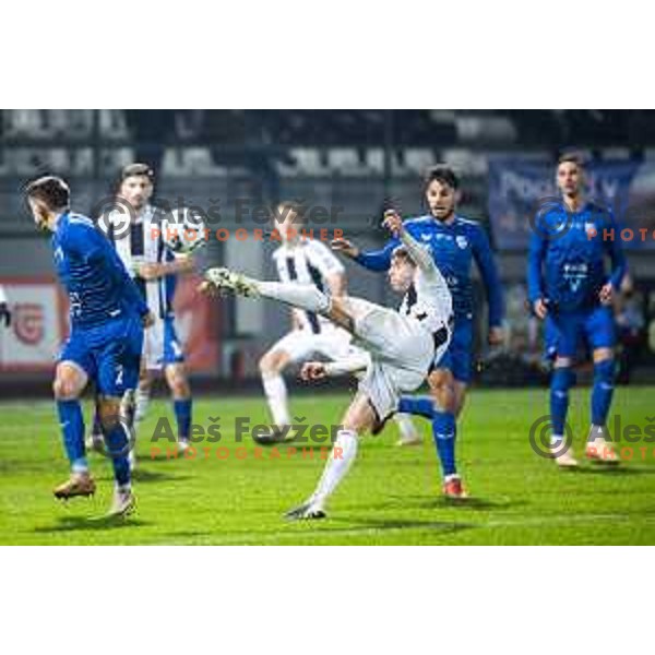 Zan Petrovic in action during Pivovarna Union Slovenian Cup 2025/26 football match between NK Mura and NK Nafta 1903 in Fazanerija, Murska Sobota, Slovenia on December 3, 2025. Photo: Jure Banfi